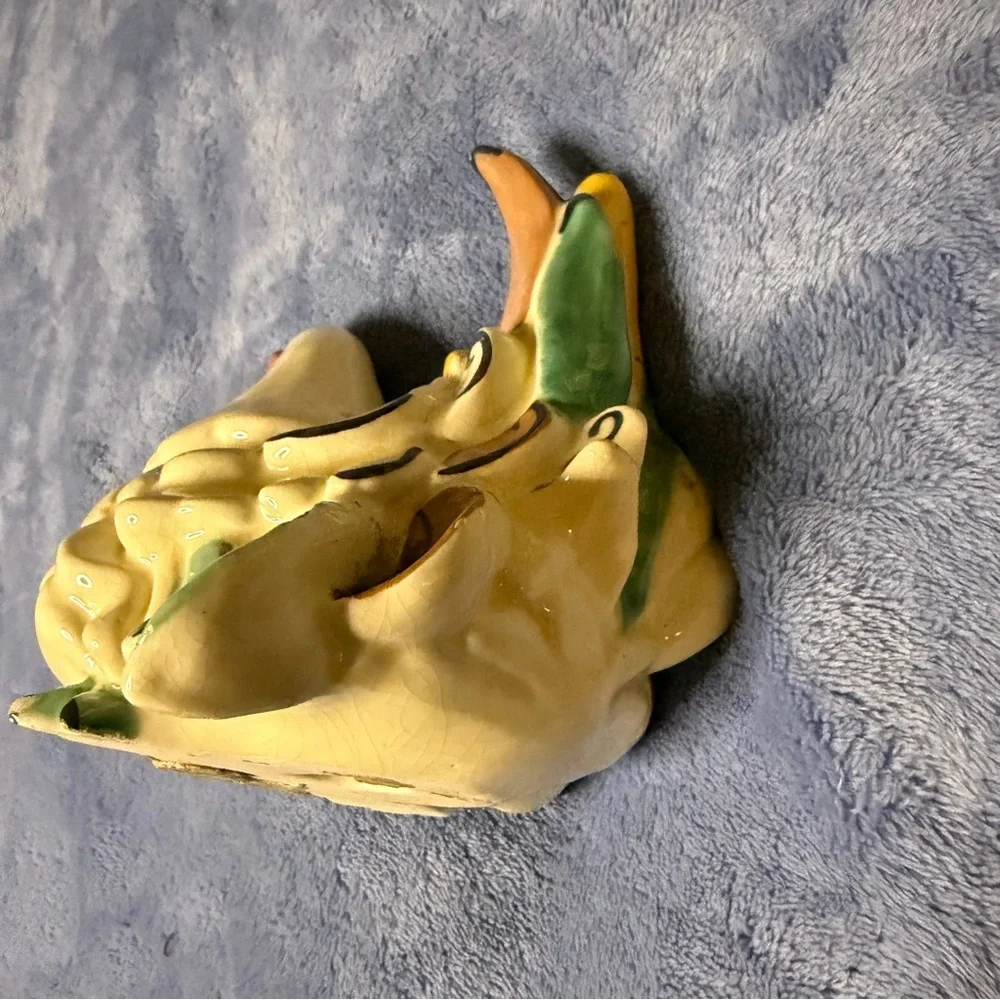 Vintage Yellow Ceramic Fish Ornament for Aquarium‎ Décor